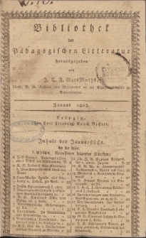 Bibliothek der pädagogischen Literatur, 1803, Bd. 1.