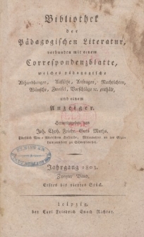 Bibliothek der pädagogischen Literatur, 1803, Bd. 2.