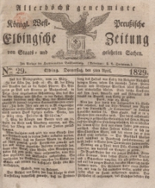 Elbingsche Zeitung, No. 29 Donnerstag, 9 April 1829