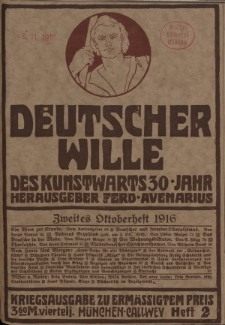 Deutscher Wille, Oktober 1916, H. 2.