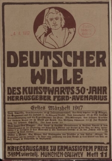 Deutscher Wille, März 1917, H. 11.