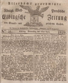 Elbingsche Zeitung, No. 31 Donnerstag, 16 April 1829