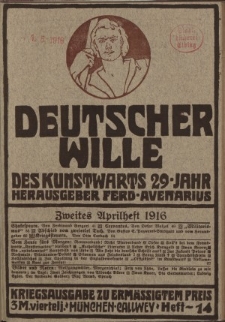Deutscher Wille, April 1916, H. 14.