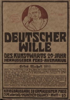 Deutscher Wille, Mai 1916, H. 15.