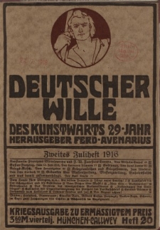 Deutscher Wille, Juli 1916, H. 20.