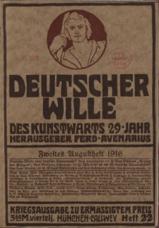 Deutscher Wille, August 1916, H. 22.