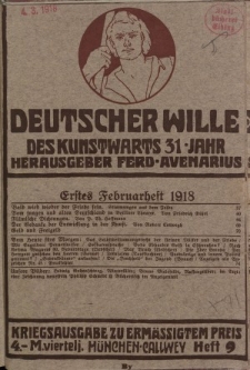 Deutscher Wille, Februar 1918, H. 9.