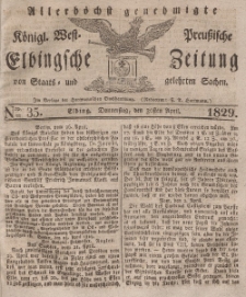Elbingsche Zeitung, No. 35 Donnerstag, 30 April 1829