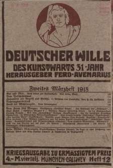 Deutscher Wille, März 1918, H. 12.