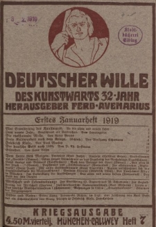 Deutscher Wille, Januar 1919, H. 7.