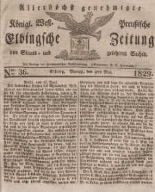 Elbingsche Zeitung, No. 36 Montag, 4 Mai 1829