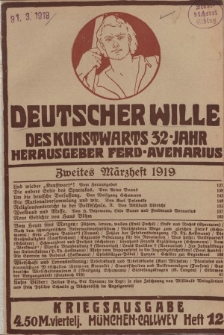 Deutscher Wille, März 1919, H. 12.
