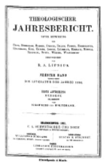 Theologischer Jahresbericht, 1890, Abteilung 1.