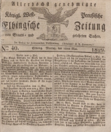 Elbingsche Zeitung, No. 40 Montag, 18 Mai 1829