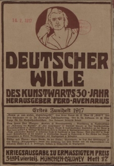 Deutscher Wille, Juni 1917, H. 17.