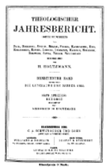 Theologischer Jahresbericht, 1893, Abteilung 1.