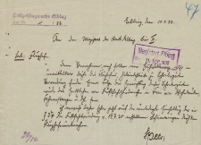 Straż Lotnicza - Magistrat w Elblągu - korespondencja (10.09.1932 r.)