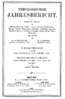 Theologischer Jahresbericht, 1898, Ergänzung zur Zweiten Abtheilung.