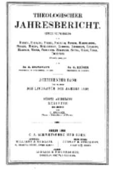 Theologischer Jahresbericht, 1898, Abteilung 5.