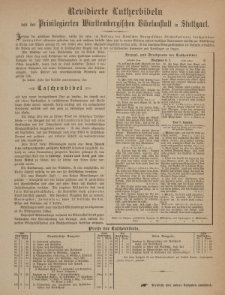 Revidierte Lutherbibeln von der Privilegierten Württembergischen Bibelanstalt in Stuttgart [ulotka]