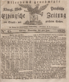 Elbingsche Zeitung, No. 45 Donnerstag, 4 Juni 1829