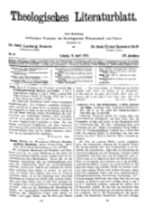 Theologisches Literaturblatt, 14. April 1933, Nr 8.