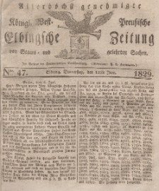 Elbingsche Zeitung, No. 47 Donnerstag, 11 Juni 1829