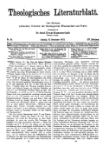 Theologisches Literaturblatt, 22. Dezember 1933, Nr 26.