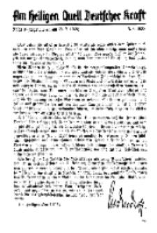 Am Heiligen Quell Deutscher Kraft, 5. August 1938, Folge 9.