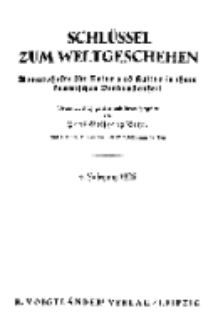 Der Schlüssel zum Weltgeschehen : Monatsschrift für reine und angewandte Welteiskunde, Jg.4. 1928, H. 1.