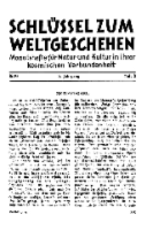 Der Schlüssel zum Weltgeschehen : Monatsschrift für reine und angewandte Welteiskunde, Jg.5. 1929, H. 8.