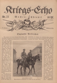 Kriegs-Echo: Wochen=Chronic, 15. Januar 1915, Nr 23.