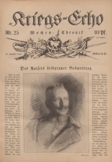 Kriegs-Echo: Wochen=Chronic, 29. Januar 1915, Nr 25.