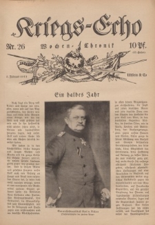 Kriegs-Echo: Wochen=Chronic, 5. Februar 1915, Nr 26.