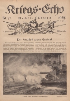 Kriegs-Echo: Wochen=Chronic, 12. Februar 1915, Nr 27.