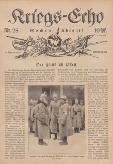 Kriegs-Echo: Wochen=Chronic, 19. Februar 1915, Nr 28.