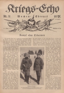 Kriegs-Echo: Wochen=Chronic, 12. März 1915, Nr 31.