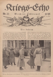Kriegs-Echo: Wochen=Chronic, 26. März 1915, Nr 33.