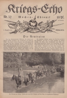 Kriegs-Echo: Wochen=Chronic, 6. August 1915, Nr 52.