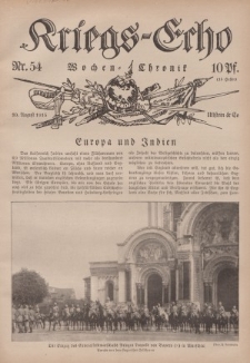 Kriegs-Echo: Wochen=Chronic, 20. August 1915, Nr 54.
