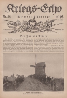 Kriegs-Echo: Wochen=Chronic, 17. September 1915, Nr 58.