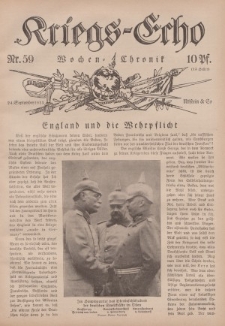 Kriegs-Echo: Wochen=Chronic, 24. September 1915, Nr 59.