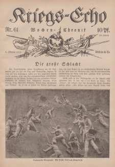 Kriegs-Echo: Wochen=Chronic, 8. Oktober 1915, Nr 61.
