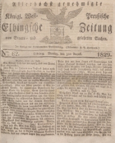 Elbingsche Zeitung, No. 62 Montag, 3 August 1829