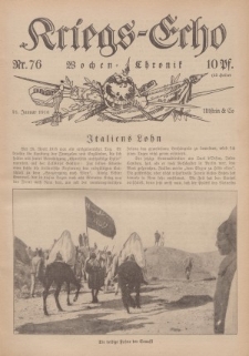 Kriegs-Echo: Wochen=Chronic, 21. Januar 1916, Nr 76.