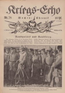 Kriegs-Echo: Wochen=Chronic, 4. Februar 1916, Nr 78.
