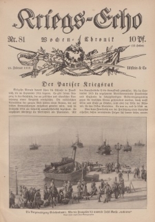 Kriegs-Echo: Wochen=Chronic, 25. Februar 1916, Nr 81.