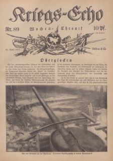 Kriegs-Echo: Wochen=Chronic, 21. April 1916, Nr 89.