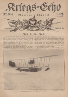 Kriegs-Echo: Wochen=Chronic, 4. August 1916, Nr 104.