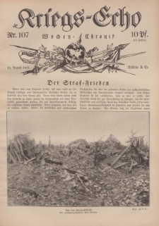 Kriegs-Echo: Wochen=Chronic, 25. August 1916, Nr 107.